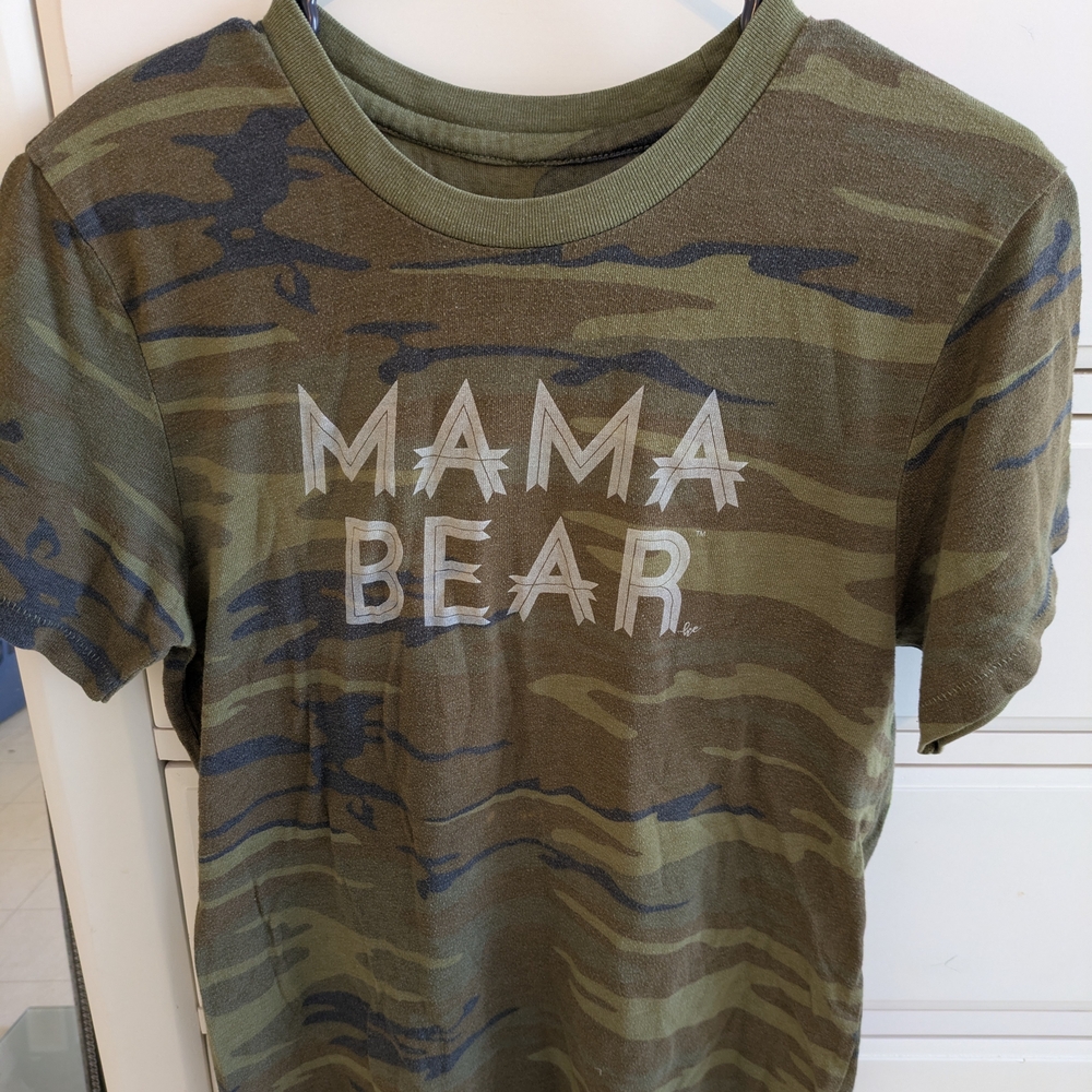 Mama Bear Camo Kids Tee - Olive Green